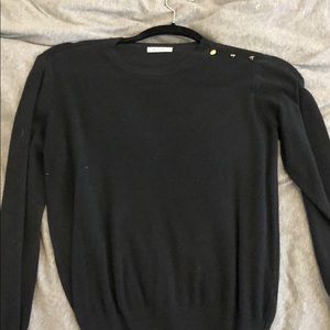 Black sweater with gold buttons